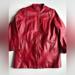 Danier Red Leather Coat